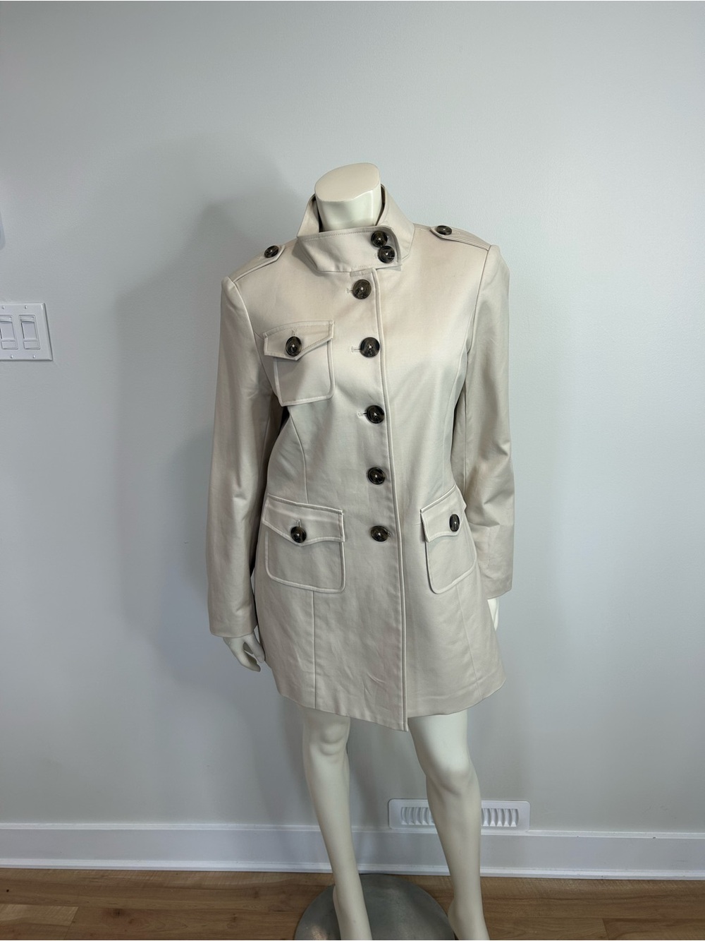 Beautiful Vintage Willi Smith Light Beige Button-Front Trench Coat❤️M